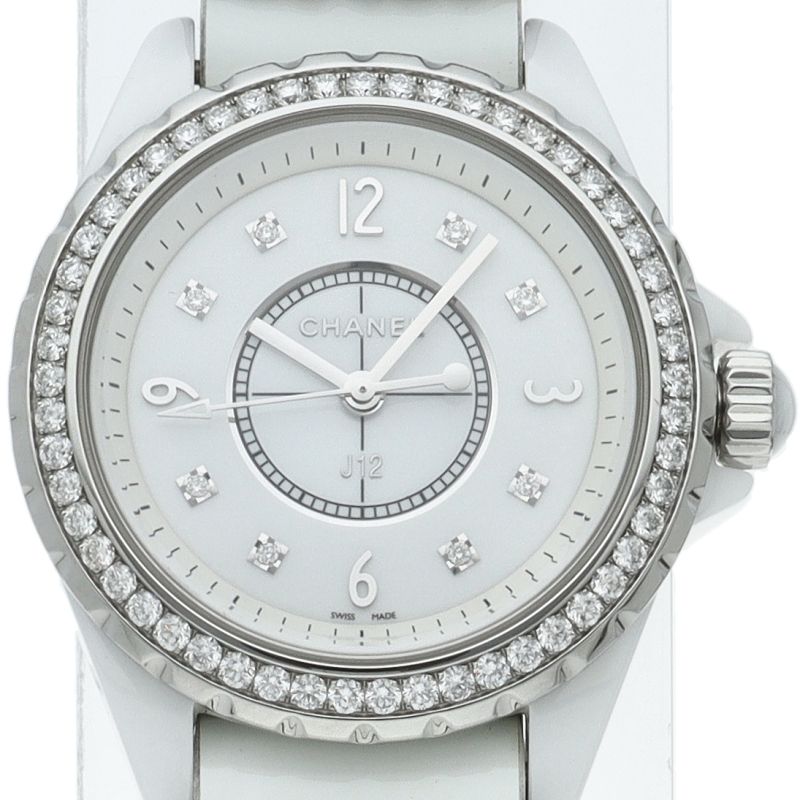 Chanel J12 12P Watch 33 Diamond Bezel Repair Book Band Ceramic