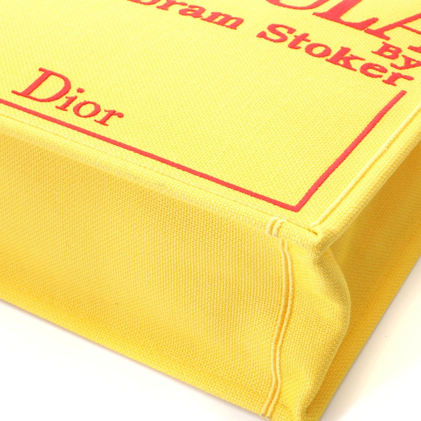 Dior Book Cover Dracula Tote Medium Yellow Red Canvas — view 5