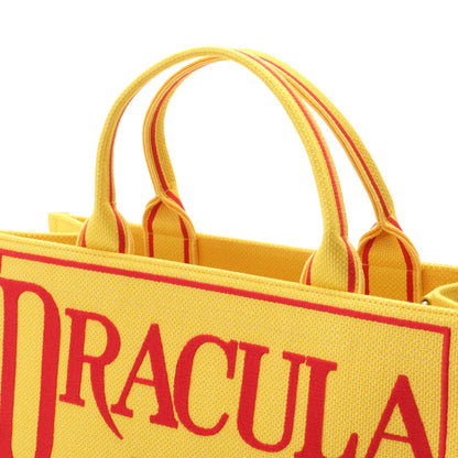 Dior Book Cover Dracula Tote Medium Yellow Red Canvas — view 4