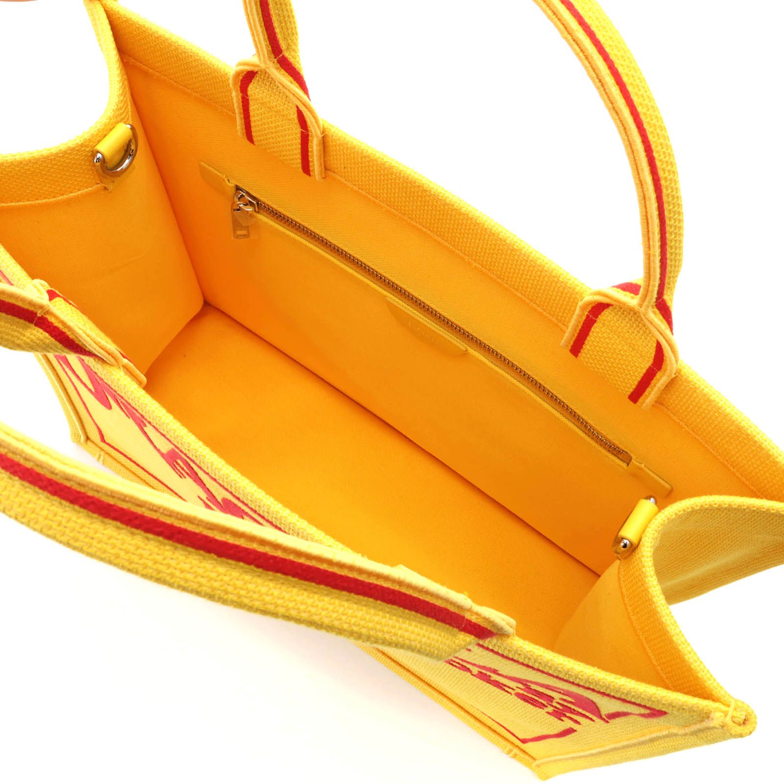 Dior Book Cover Dracula Tote Medium Yellow Red Canvas — view 7