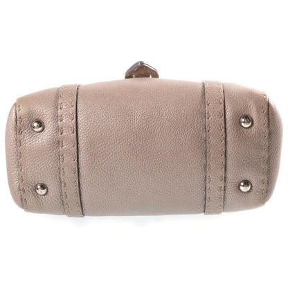 Fendi Selleria Mini Linda Leather Handbag Beige — view 4