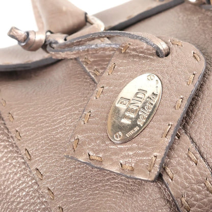 Fendi Selleria Mini Linda Leather Handbag Beige — view 6