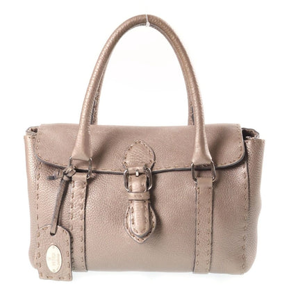 Fendi Selleria Mini Linda Leather Handbag Beige