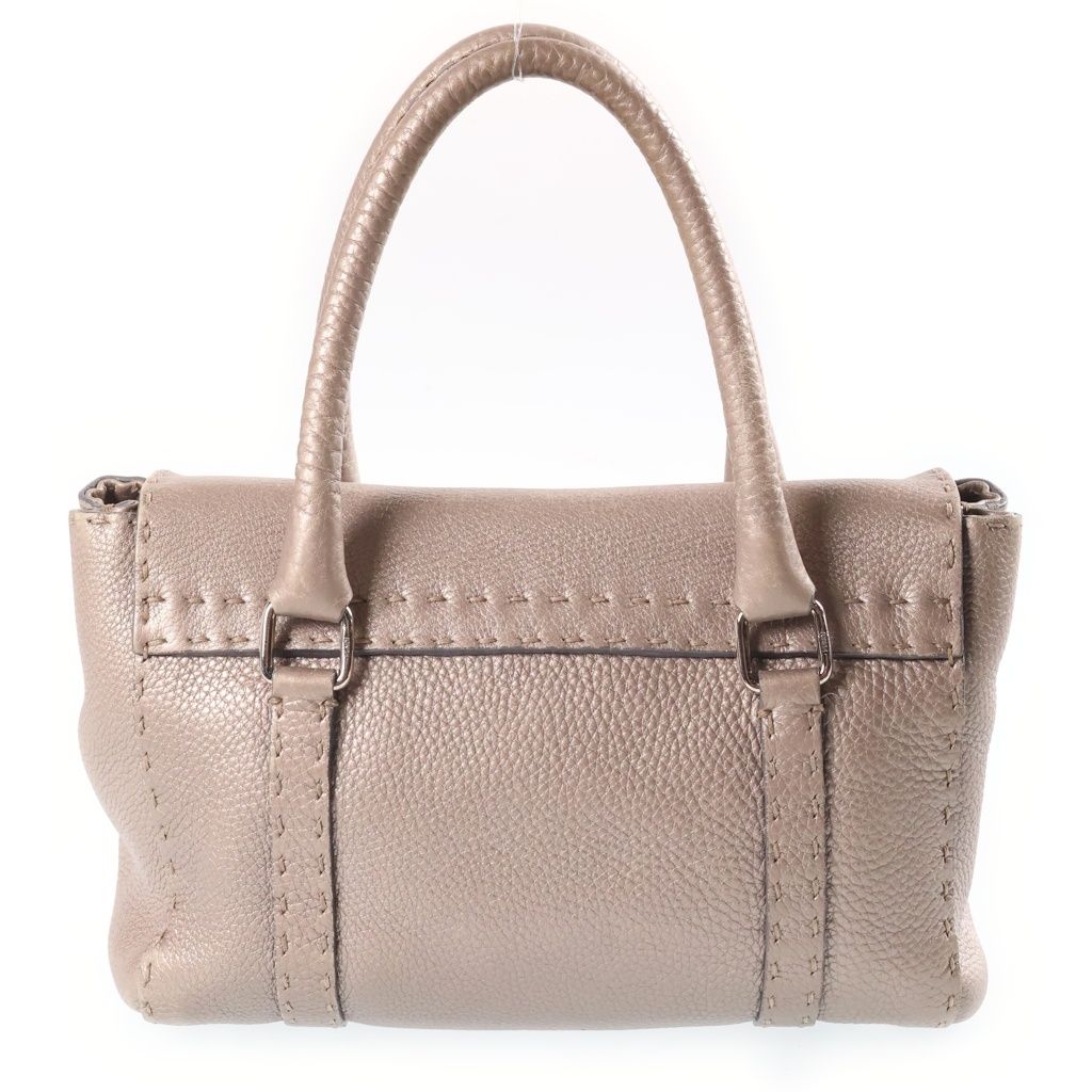 Fendi Selleria Mini Linda Leather Handbag Beige — view 2