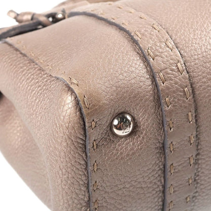 Fendi Selleria Mini Linda Leather Handbag Beige — view 5