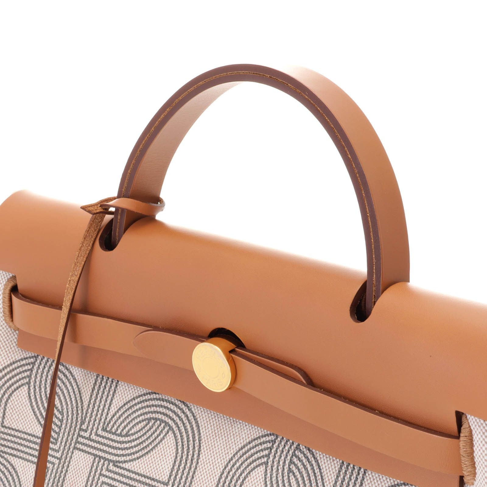Hermes Herbag Zip PM Natural Handbag Canvas Gold — view 4
