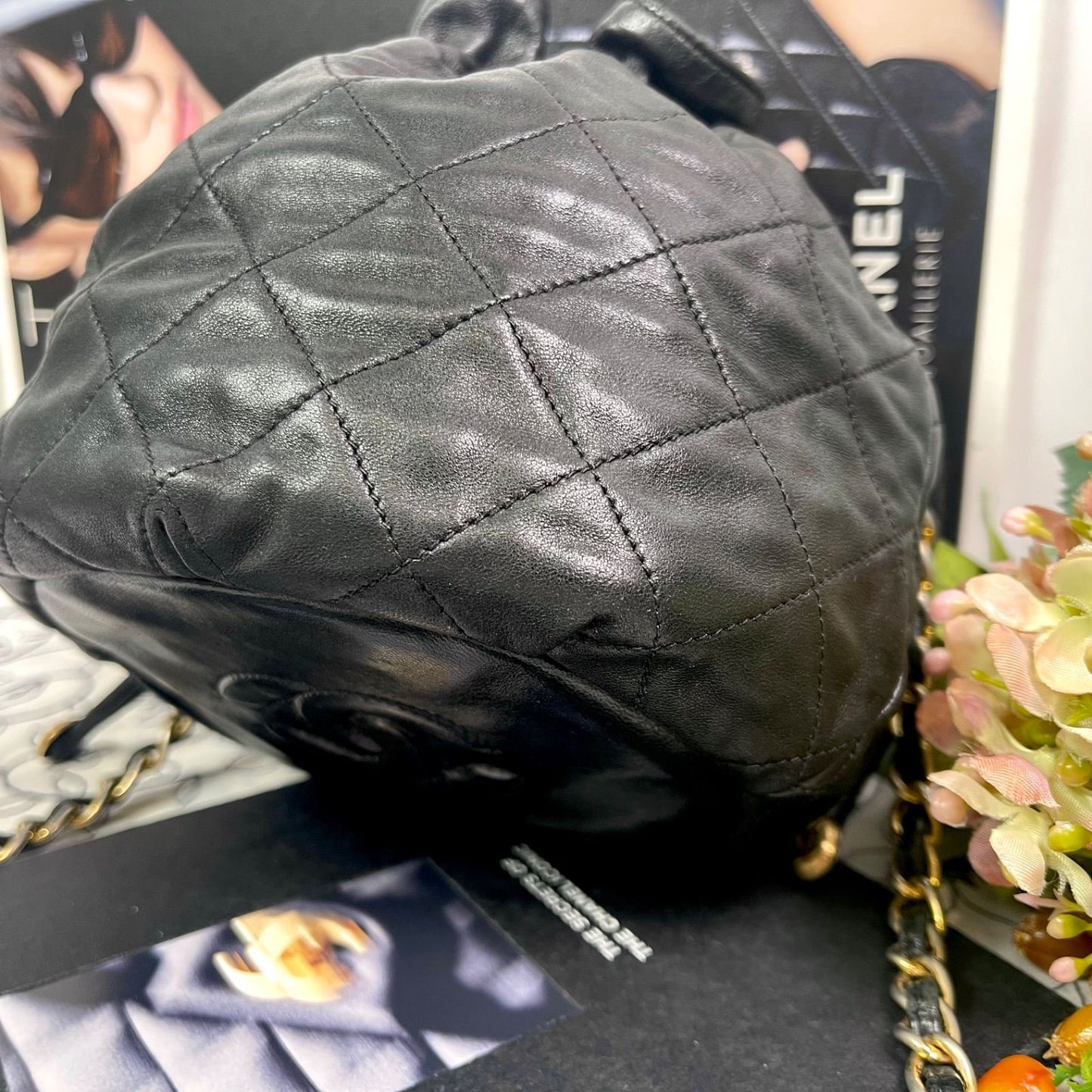 Chanel Quilted Drawstring Vintage Shoulder Bag — view 5