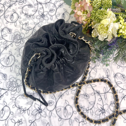Chanel Quilted Drawstring Vintage Shoulder Bag — view 8