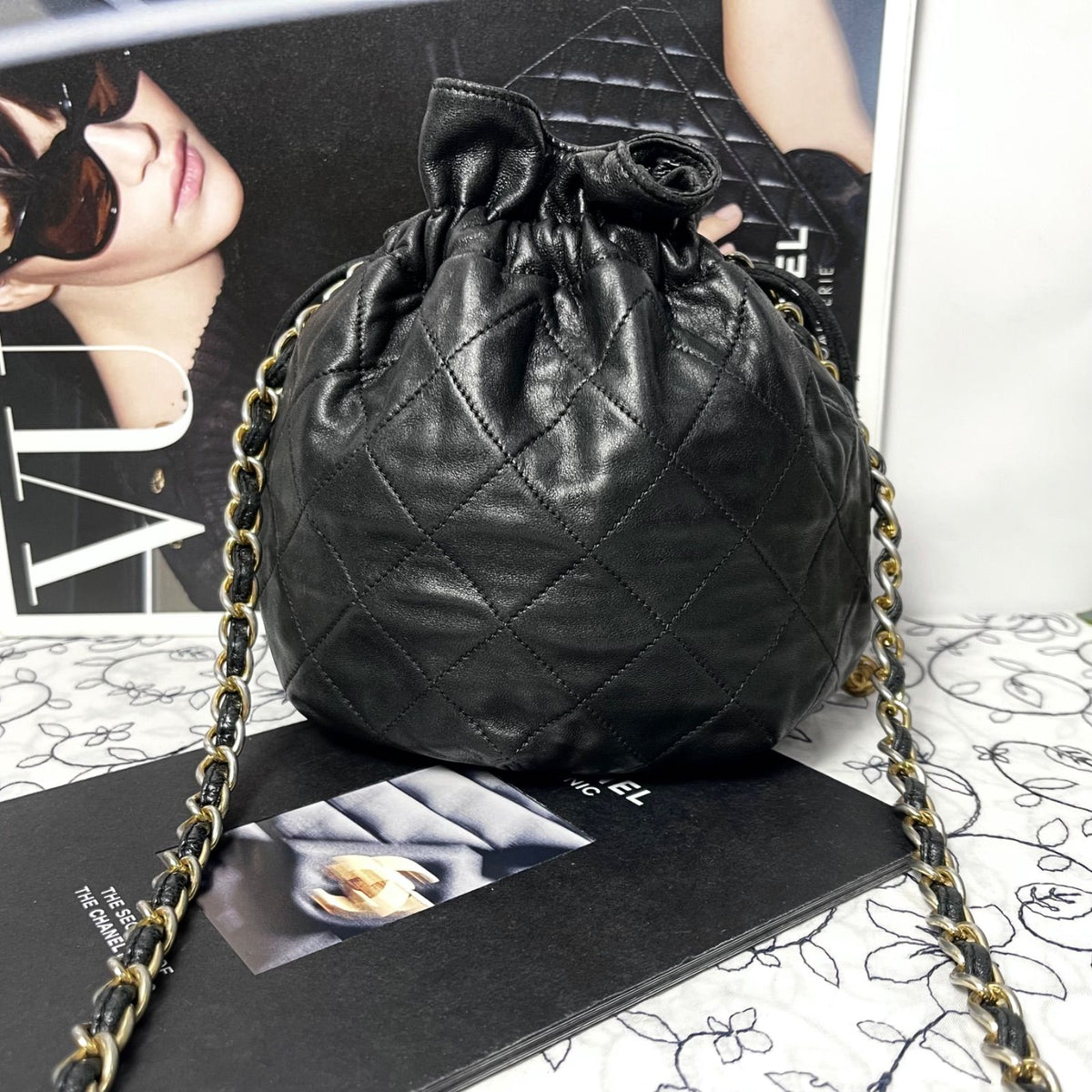 Chanel Quilted Drawstring Vintage Shoulder Bag — view 2
