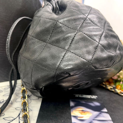 Chanel Quilted Drawstring Vintage Shoulder Bag — view 4