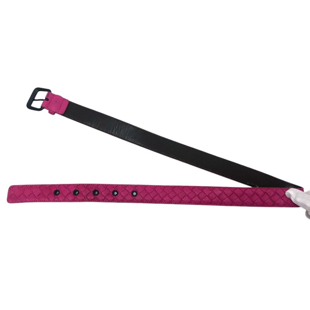 Bottega Veneta Belt Intrecciato Leather Pink — view 5