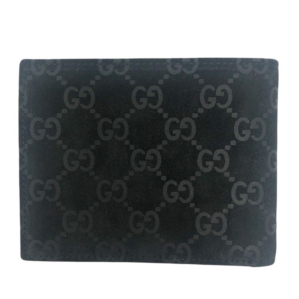 Gucci Bifold Wallet GG Pattern Suede Black — view 2