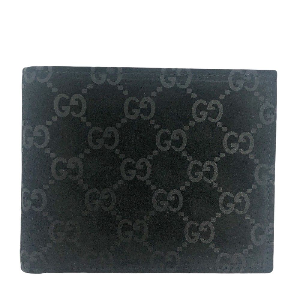 Gucci Bifold Wallet GG Pattern Suede Black