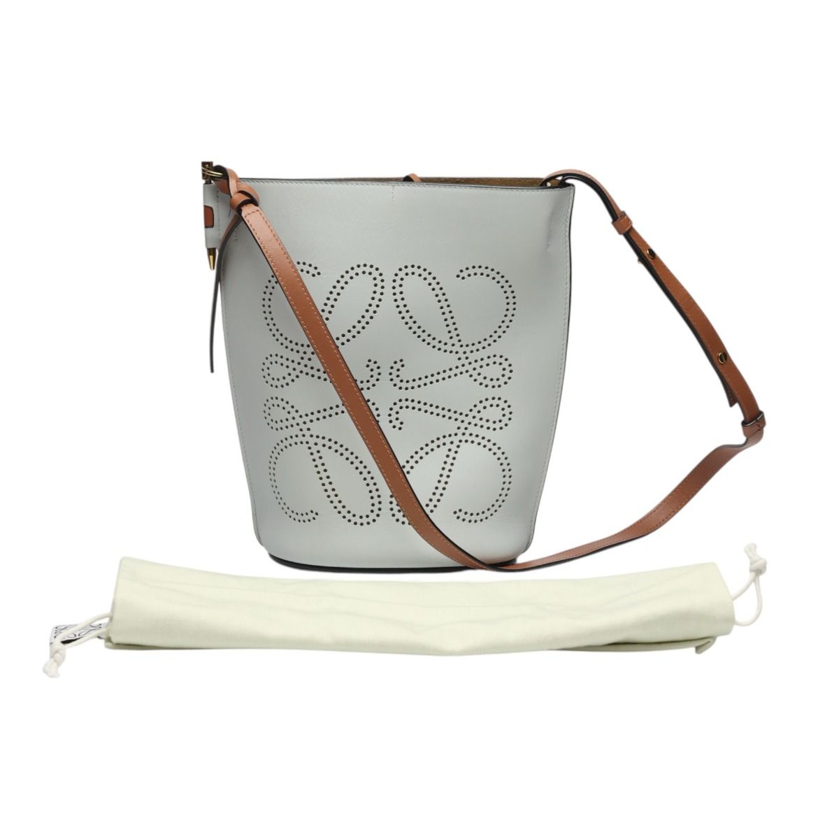 Loewe Gate Bucket Bag Anagram Gray