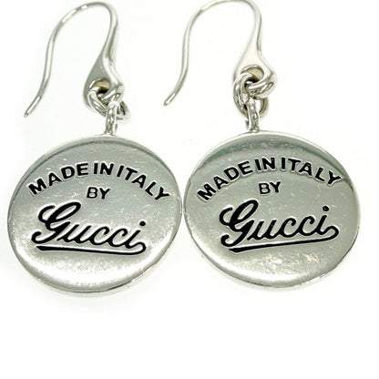 Gucci Silver Logo Round Hook Earrings — view 2