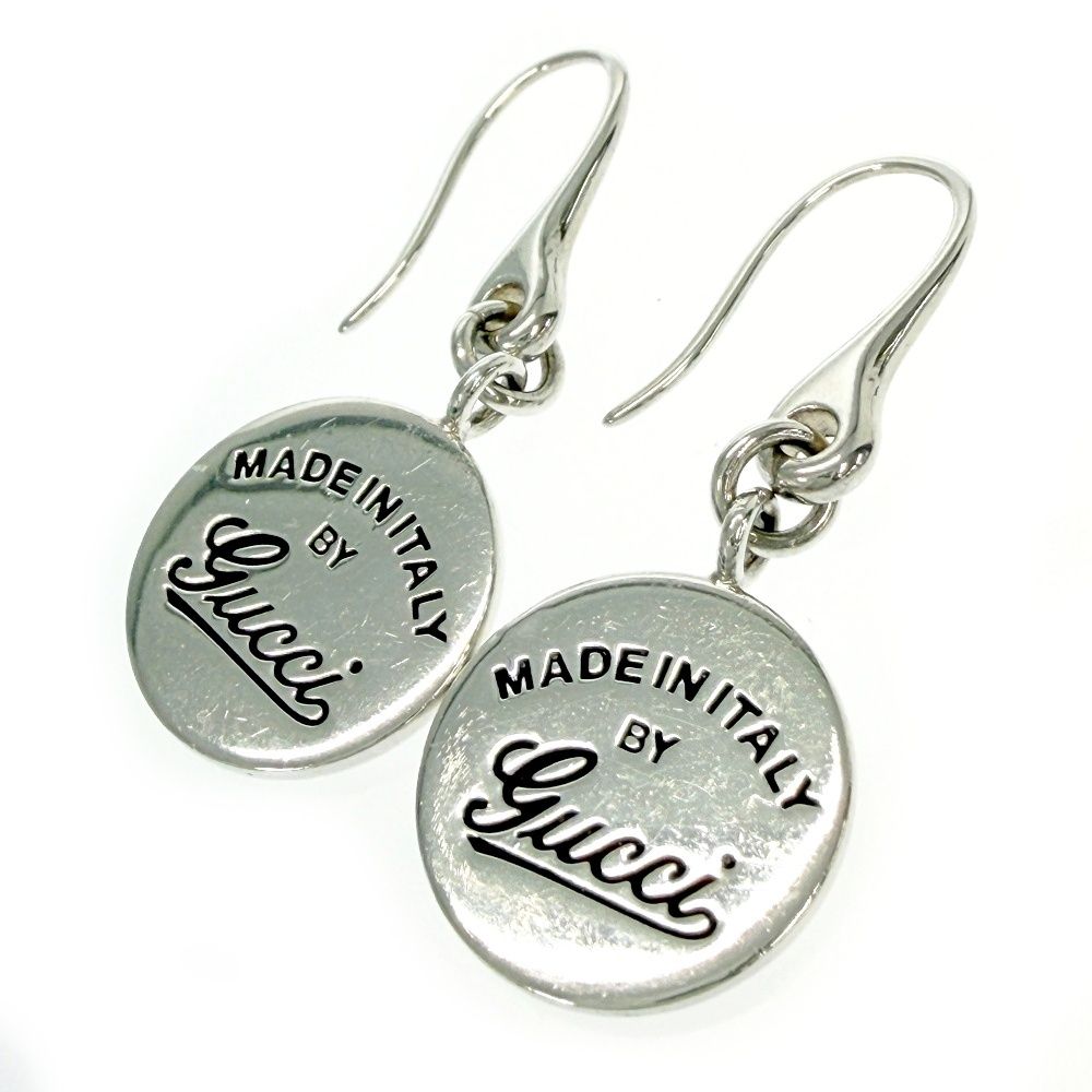 Gucci Silver Logo Round Hook Earrings — view 3