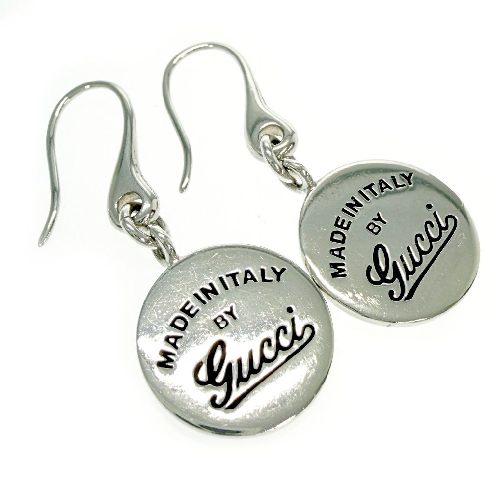 Gucci Silver Logo Round Hook Earrings — view 4