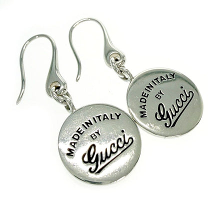 Gucci Silver Logo Round Hook Earrings — view 4