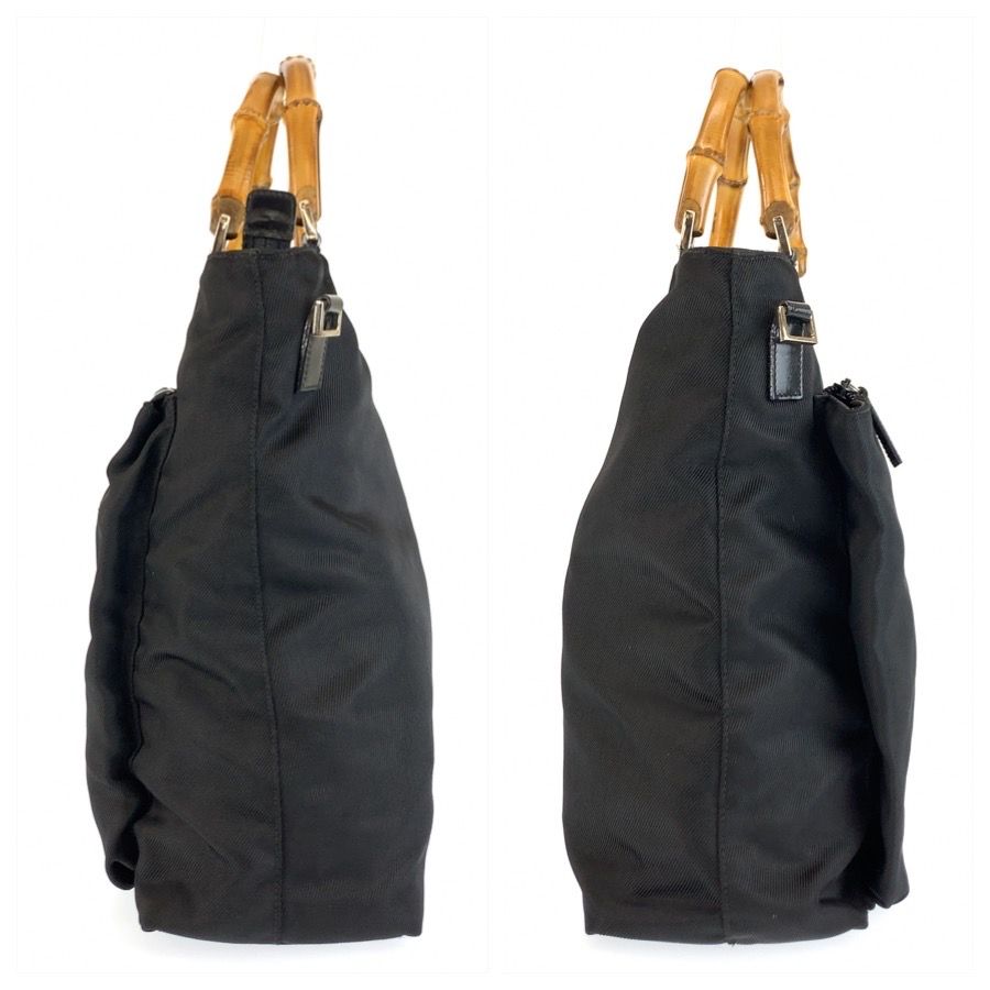 Gucci Bamboo Black Nylon Handbag — view 7