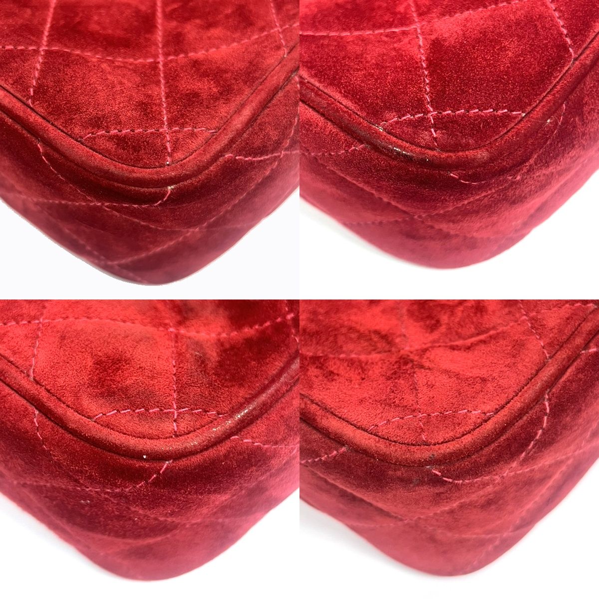 Chanel Quilted Fringe Chain Shoulder Bag Wine Red Suede Leather — view 7