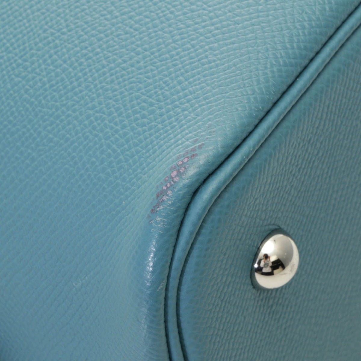Hermes Bolide 1923 30 New Blue Jean Silver Handbag — view 7