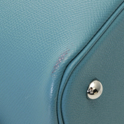 Hermes Bolide 1923 30 New Blue Jean Silver Handbag — view 7