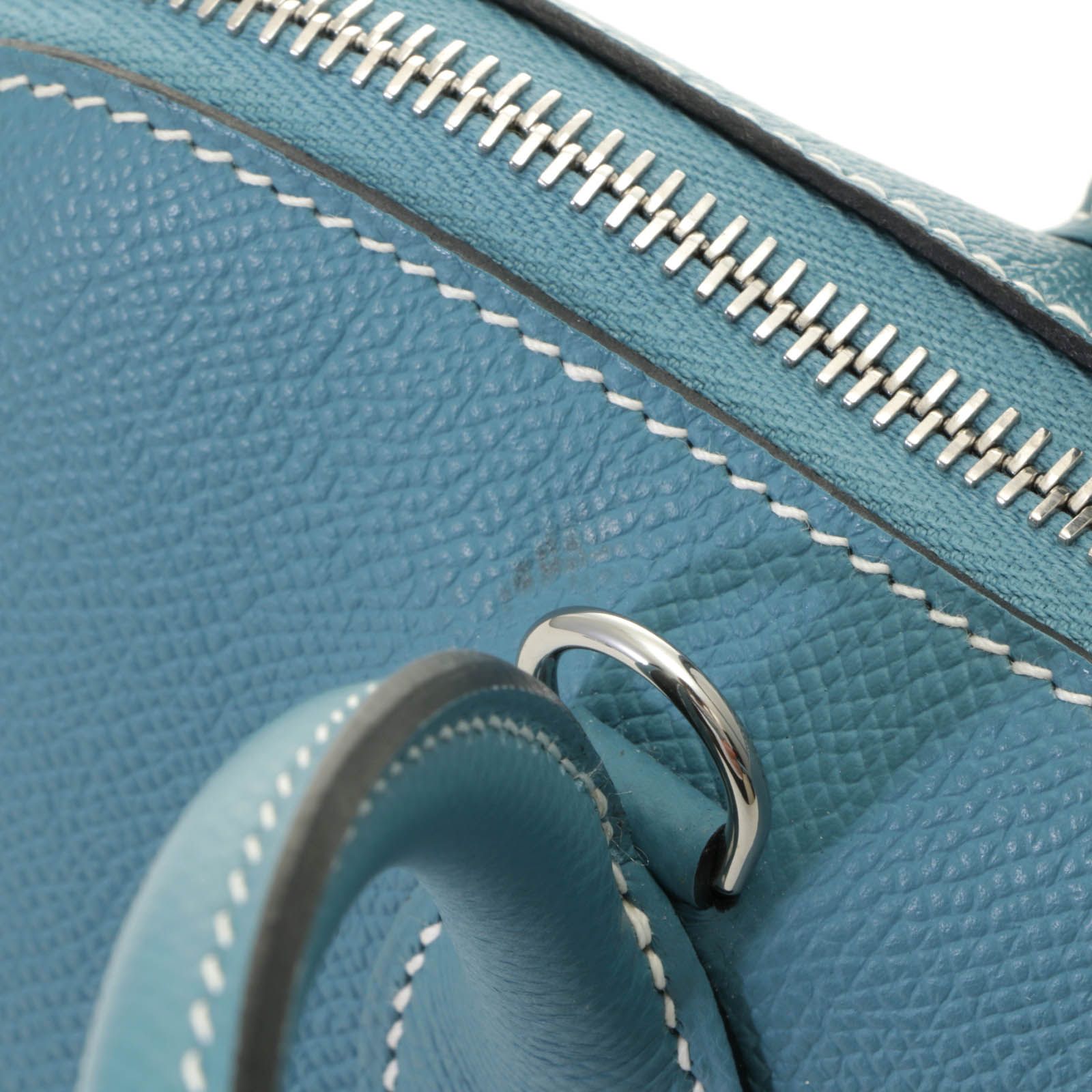 Hermes Bolide 1923 30 New Blue Jean Silver Handbag — view 5