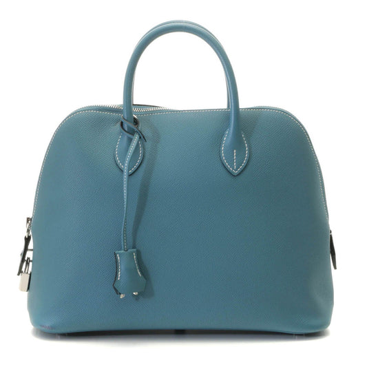 Hermes Bolide 1923 30 New Blue Jean Silver Handbag