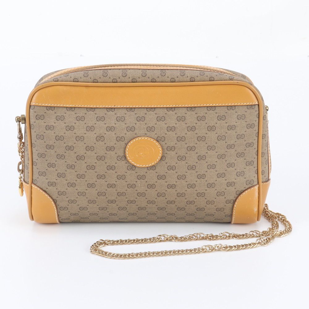 Gucci Vintage Micro GG 014 89 Leather Chain Shoulder Bag
