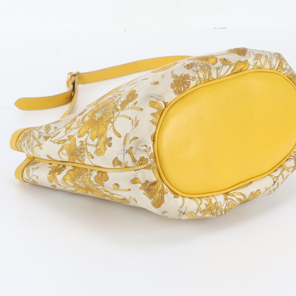 Gucci Vintage Flora Floral Pattern 001 22 Leather Shoulder Bag — view 5