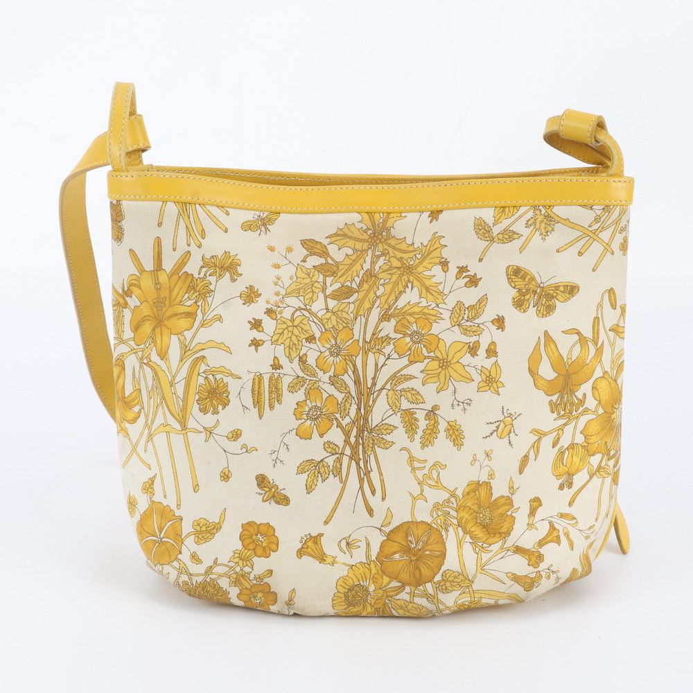 Gucci Vintage Flora Floral Pattern 001 22 Leather Shoulder Bag — view 3