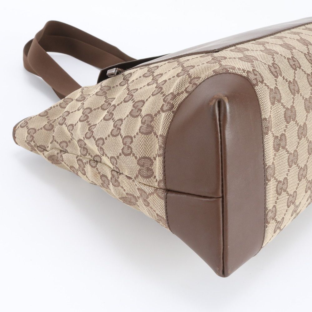 Gucci GG Canvas Leather Tote Shoulder Hand Brown — view 6