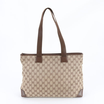 Gucci GG Canvas Leather Tote Shoulder Hand Brown — view 3