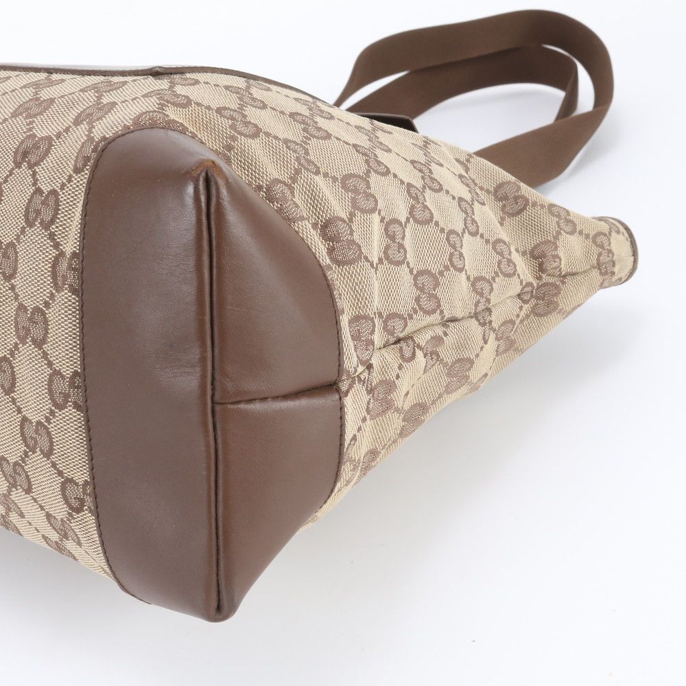 Gucci GG Canvas Leather Tote Shoulder Hand Brown — view 4