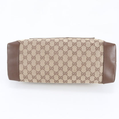 Gucci GG Canvas Leather Tote Shoulder Hand Brown — view 5