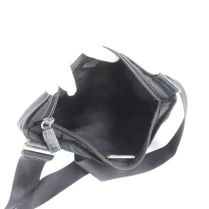 Prada White Tag Tessuto Nylon Triangle Logo Leather Shoulder Bag — view 7