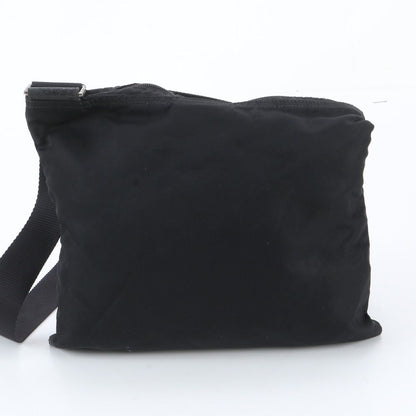 Prada White Tag Tessuto Nylon Triangle Logo Leather Shoulder Bag — view 3