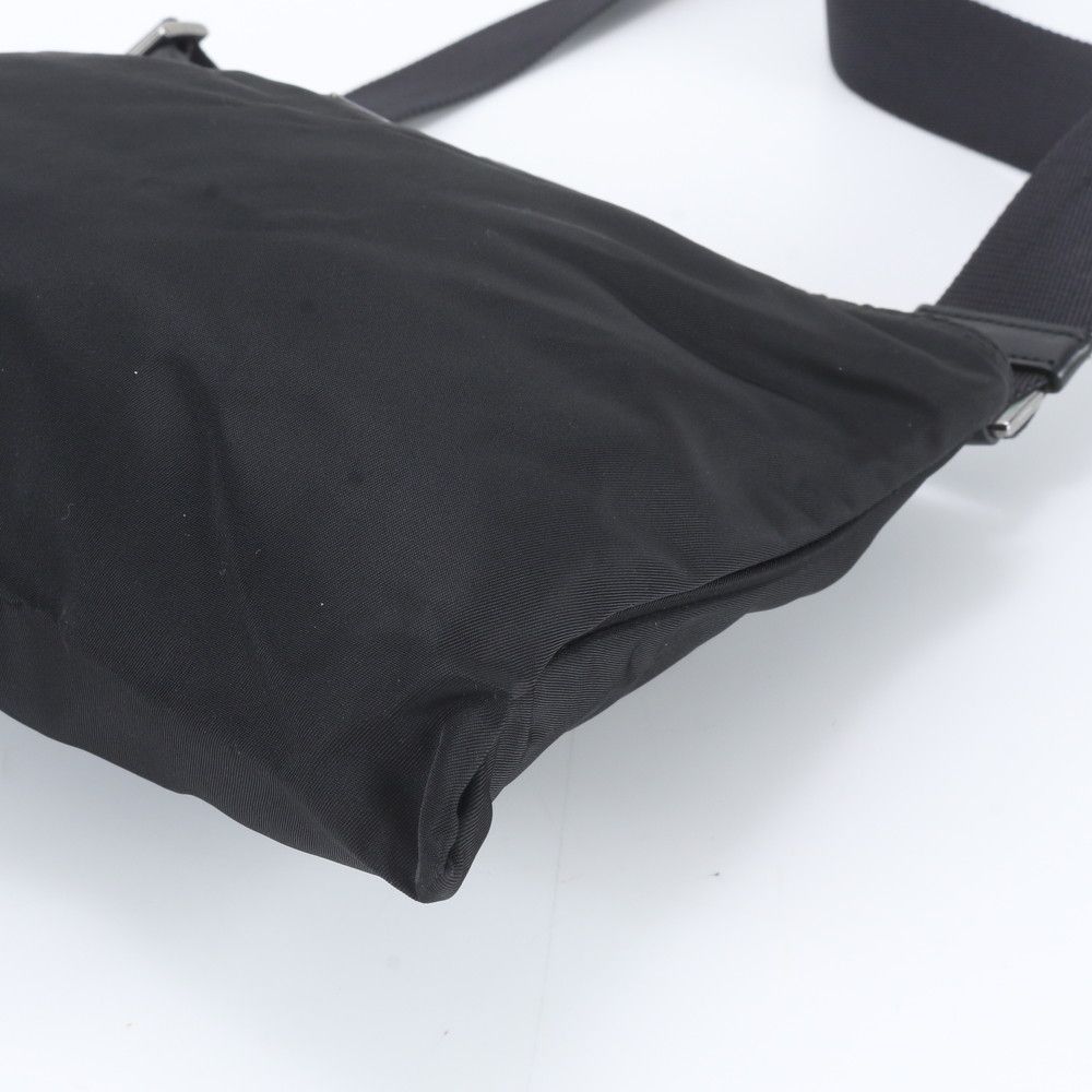 Prada Triangle Logo Tessuto Nylon Leather Shoulder Bag — view 4