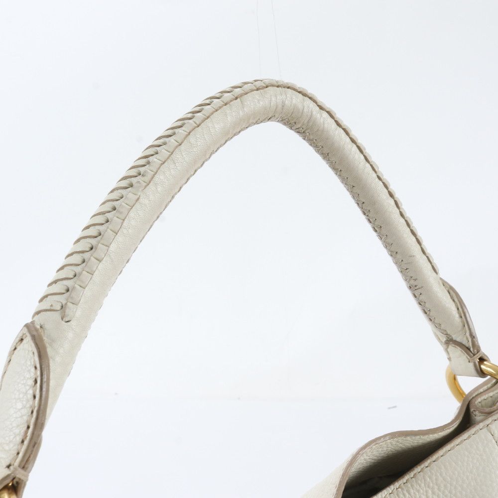 Prada White Tag Vitello Daino Leather Shoulder Bag Tote — view 2
