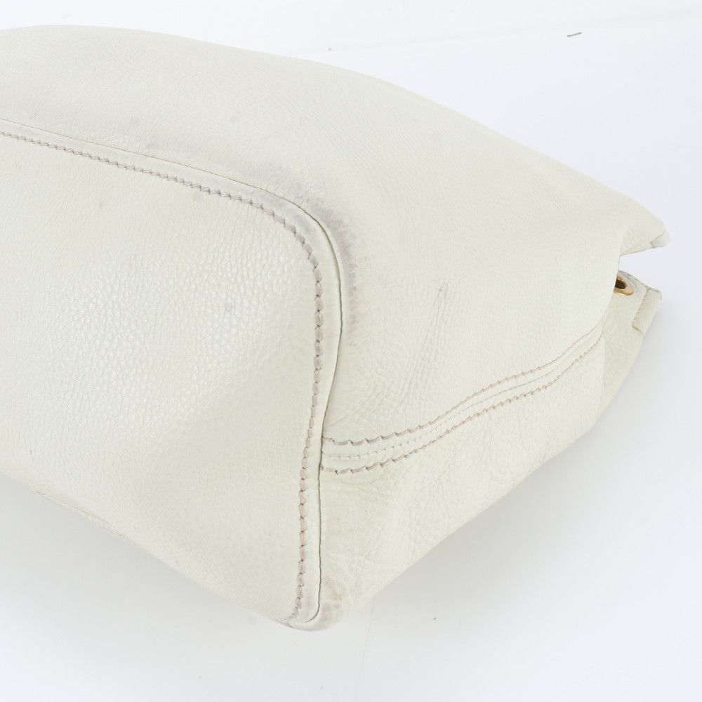 Prada White Tag Vitello Daino Leather Shoulder Bag Tote — view 4