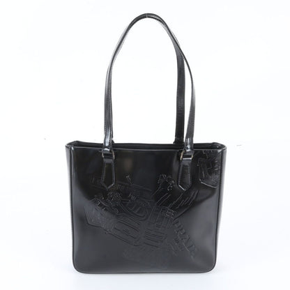 Prada White Tag Triangle Logo Leather Tote — view 3