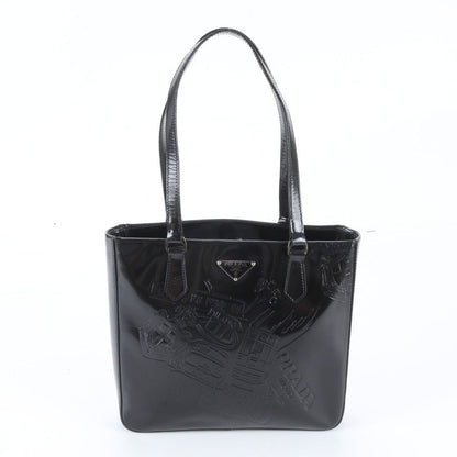 Prada White Tag Triangle Logo Leather Tote