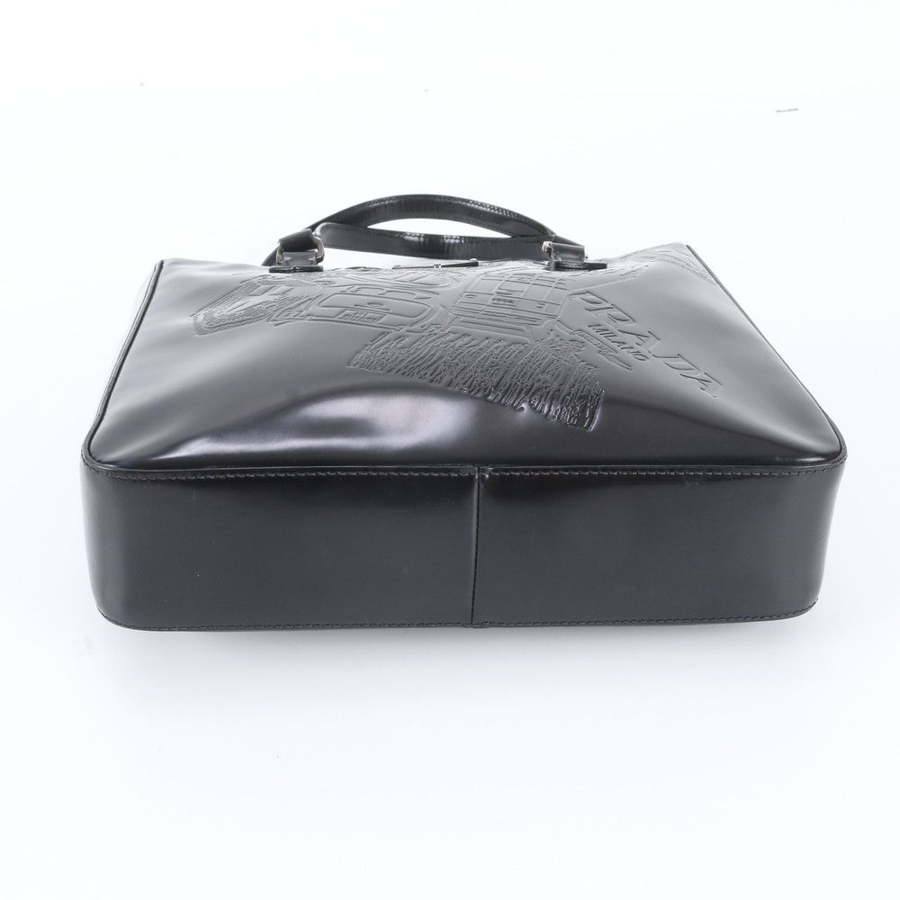 Prada White Tag Triangle Logo Leather Tote — view 5