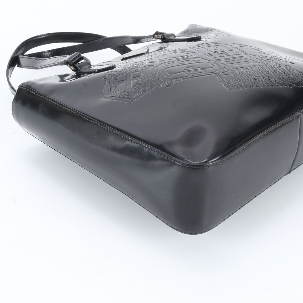 Prada White Tag Triangle Logo Leather Tote — view 6