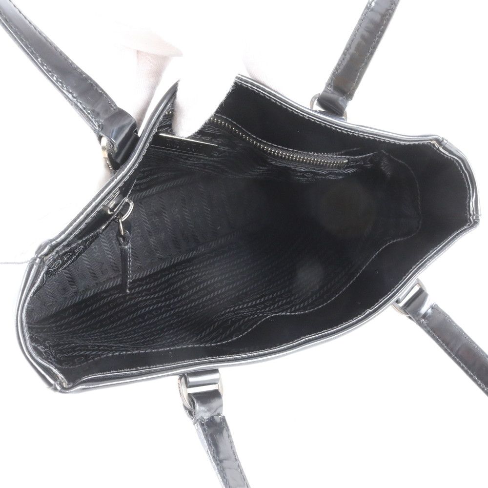 Prada White Tag Triangle Logo Leather Tote — view 7