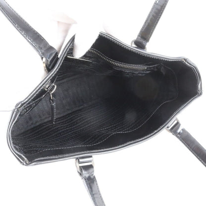 Prada White Tag Triangle Logo Leather Tote — view 7