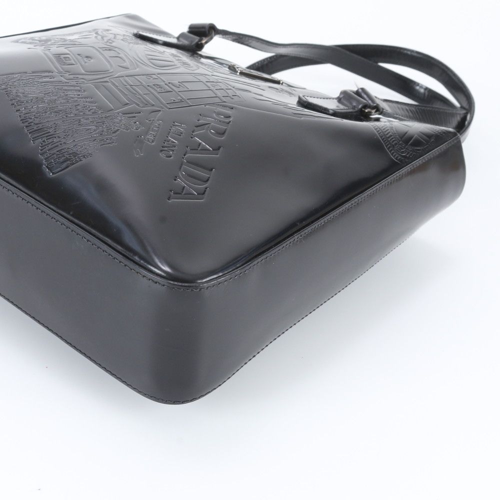 Prada White Tag Triangle Logo Leather Tote — view 4