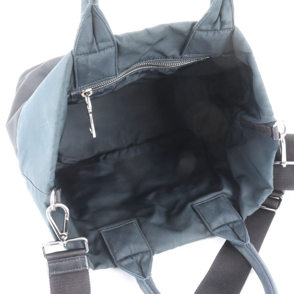 Prada Tessuto Nylon Triangle Logo Reversible Leather 2-Way Shoulder Bag — view 8