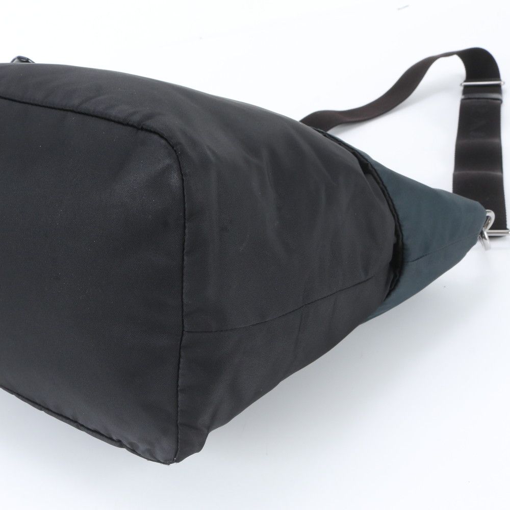 Prada Tessuto Nylon Triangle Logo Reversible Leather 2-Way Shoulder Bag — view 5