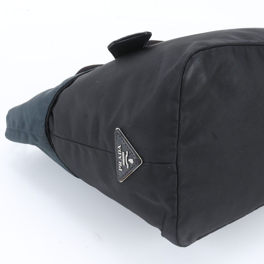 Prada Tessuto Nylon Triangle Logo Reversible Leather 2-Way Shoulder Bag — view 7